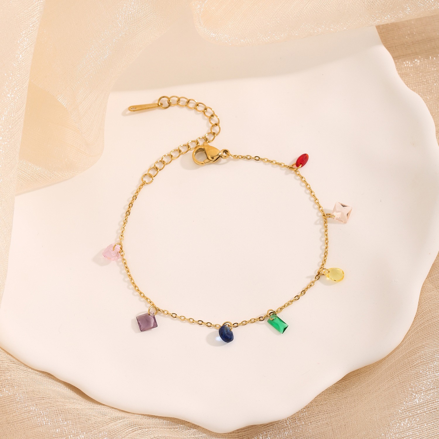 6625 Rainbow Diamond Anklet